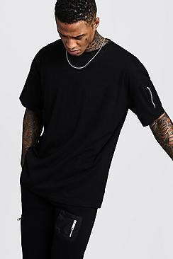 Boohoo Oversized T-shirt With Ma1 Pocket