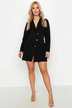 Boohoo Plus Button Detail Blazer Dress