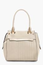 Boohoo Holly Zip And Hardware Detail Textured Tote Cream