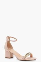 Boohoo Chain Strap Low Heel Two Part Sandals