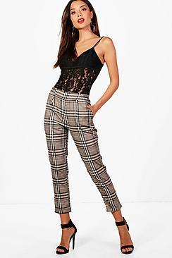 Boohoo Chaise Check Trouser