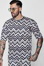 Boohoo Aztec Mesh T-shirt With Rib Neck Co-ord