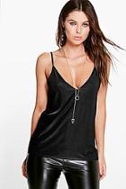 Boohoo Demi Disco Slinky V Neck Cami Top