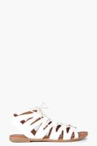 Boohoo Georgia Lace Up Gladiator Sandal White