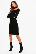 Boohoo Jodie Soft Knit Chocker Jumper Dress