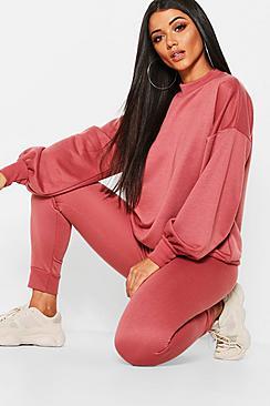 Boohoo Funnel Neck Balloon Sleeve Jogger Set