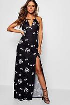 Boohoo Petite Nelly Floral Tie Back Maxi Dress