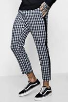 Boohoo Check Tapered Trouser With Side Detail