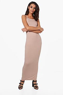 Boohoo Han Double Layer Strappy Bodycon Maxi Dress