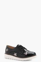 Boohoo Rose Star Detail Cleated Brogue