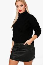 Boohoo Plus Cinta Cable Sleeve Turtle Neck Jumper