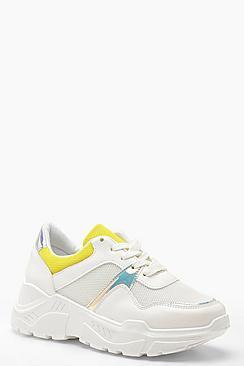Boohoo Holographic Panel Chunky Dad Trainers