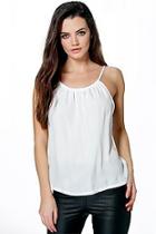 Boohoo Becca Ruched Neck Strappy Cami