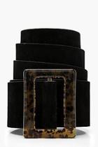 Boohoo Plus Tortoise Shell Suedette Wide Belt
