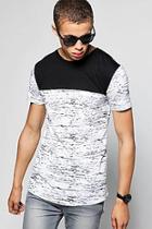 Boohoo Short Sleeve Space Dye Panel T-shirt