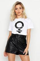Boohoo Snake Foil Female Sign Graphic Tee