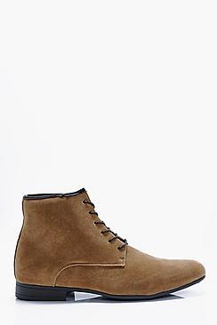 Boohoo Faux Suede Lace Up Boots
