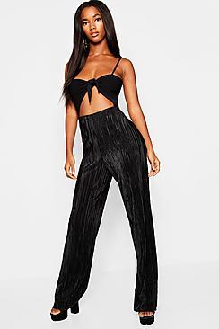 Boohoo Pleated Wide Leg Trouser