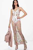 Boohoo Boutique Niamh Floral Embroidered Maxi Dress
