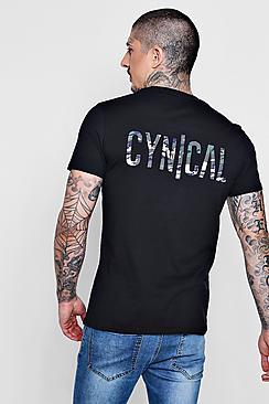 Boohoo Slogan Camo Back Print Tee