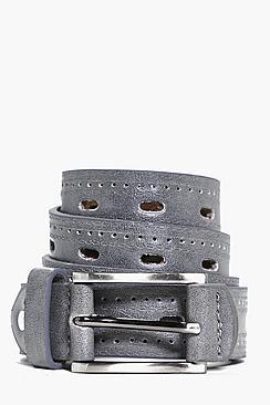 Boohoo Pu Belt With Double Topstitch