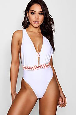 Boohoo Berlin Cross Back Swimsuit