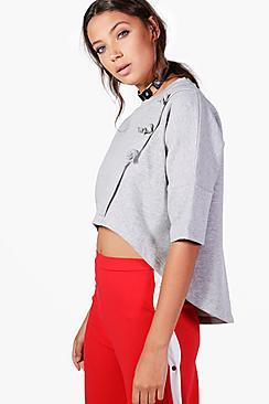 Boohoo Tall Lizzie Knot Detail Sweat