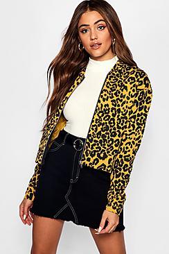 Boohoo Leopard Print Bomber Jacket