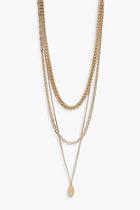 Boohoo Plus Triple Layered Necklace With Choker