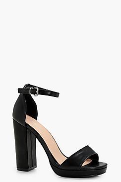 Boohoo Laurie Wide Fit Platform Block Heel