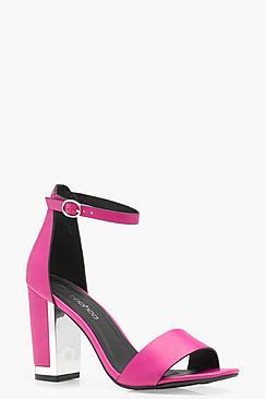 Boohoo Isla Plated Block 2 Part Heels