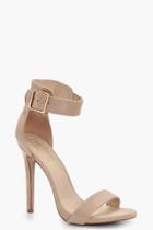 Boohoo Heather 2 Part Heel With Buckle Detail Nude