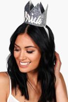 Boohoo Olivia Bride Hen Party Crown Silver