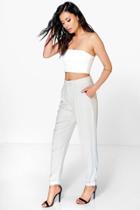 Boohoo Audrey Chino Style Woven Trousers Grey
