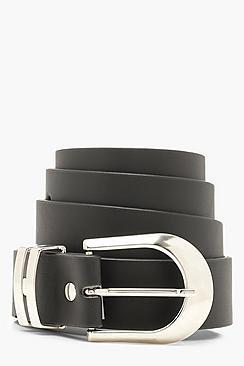 Boohoo Double Bar Buckle Boyfriend Belt