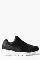 Boohoo Lace Up Running Trainer With Heel Detail Black