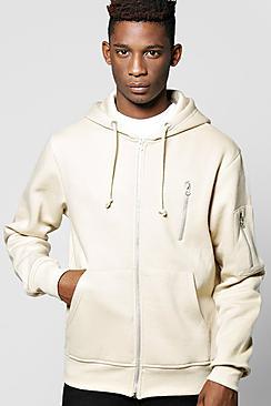 Boohoo Ma1 Zip Jersey Hoodie