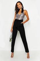 Boohoo Tall Paperbag Waist Belted Trouser