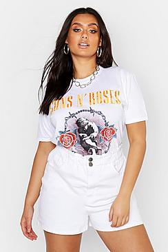 Boohoo Plus Paperbag Elasticated Denim Shorts