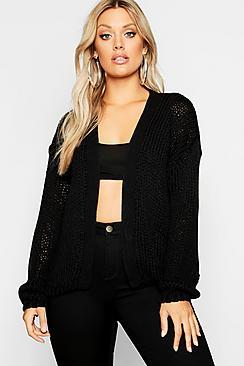 Boohoo Plus Chunky Knit Boxy Oversized Cardigan
