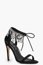 Boohoo Evelyn Chandelier Ankle Band 2 Part Heel