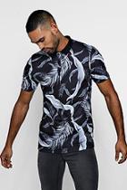 Boohoo Muscle Fit Floral Print Polo