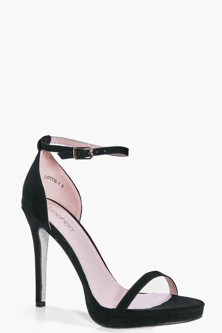 Boohoo Ella Platform Glitter Sole Sandal Black