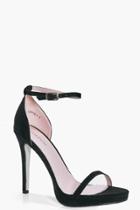 Boohoo Ella Platform Glitter Sole Sandal Black