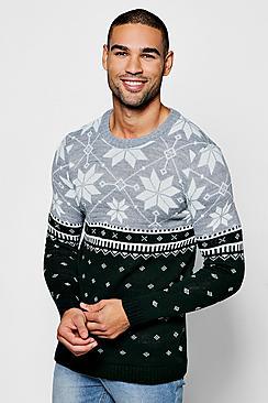 Boohoo Christmas Colour Block Fairisle Jumper
