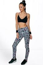 Boohoo Paige Leopard Print Full Length Running Legging