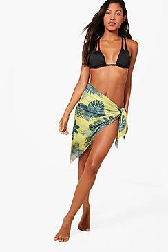 Boohoo Lexi Tropical Leaf Print Sarong