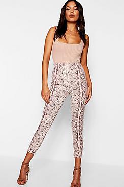 Boohoo Snake Print Skinny Trousers