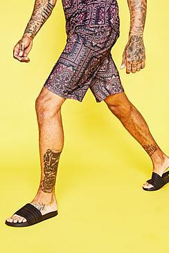 Boohoo Baroque Print Mid Length Shorts Co-ord