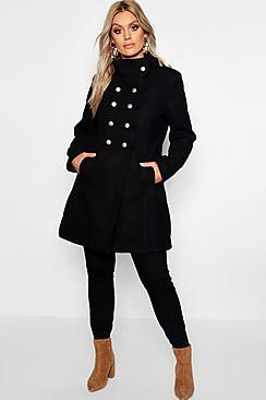 Boohoo Plus Military Wool Look Coat